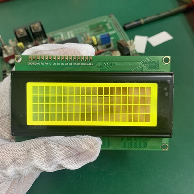 STN Yellow Monochrome 20X4 Character 16 Pins LCD Module with LED Backlight