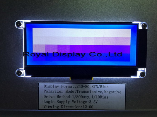 240X80 Dots Graphic COG STN FSTN LCD Display With LCD Backlight