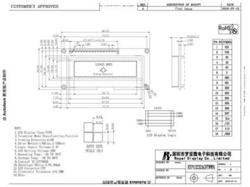 OEM ODM ST7565R Driver COG LCD MODULE With PCBA RYP13232AGFTWWN