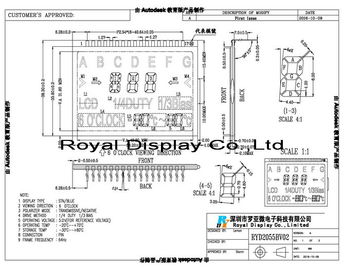 RYD2055BV02 Custom LCD Panel For Measuring Electricity / Clusters / Car Radios