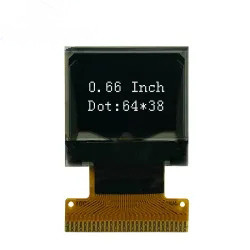 Mini Monochrome Passive Matrix 0.66'' OLED Display 64X48 Dots Module