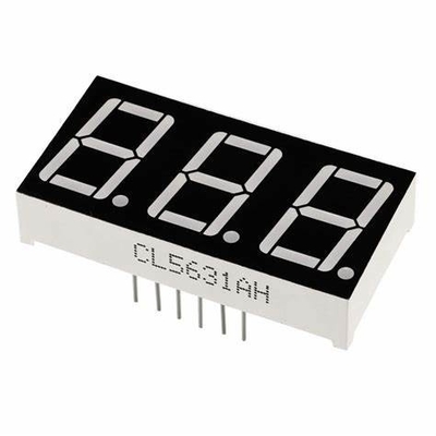 Common Cathode 20mA emerald green LED Module 3 digit 7 segment display