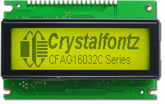 160*32 Graphic LCD Module Yellow-green CFAG16032C-YYH-TT With ST7920 Wide Temperature