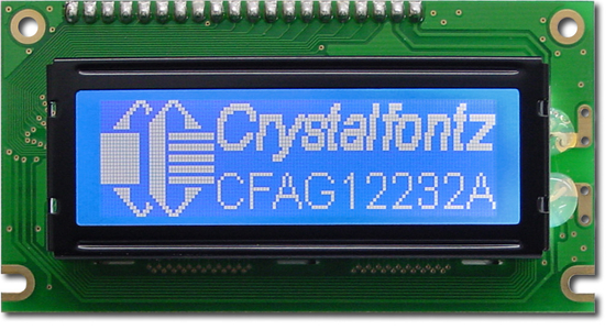 122*32 Graphic LCD Module CFAG12232A-TMI-TA STN Blue Transmissive 6H Wide Temperature Display