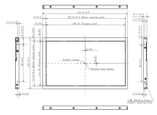 9.0'' 1920*1080 TFT LVDS Tianma Wide Temperature High Contrast LCD Module