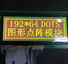 STN Type 192x64 Resolution Graphic LCD Module Yellow + Green Color 19264 Dots