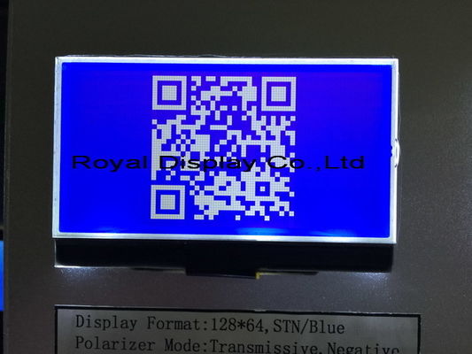 STN/Blue/Negative 128X64 Resolution 45mA Backlight Monochrome LCD Display For Landline Phone
