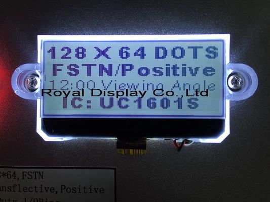 STN/Blue/Negative 128X64 Resolution 45mA Backlight Monochrome LCD Display For Landline Phone