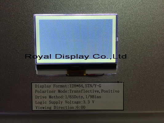 STN/Blue/Negative 128X64 Resolution 45mA Backlight Monochrome LCD Display For Landline Phone