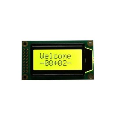 8X2 Dots Stn COB Yellow-Green Positive Transflective Character LCD Module