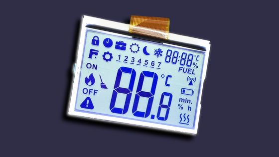 Numeric Multicolor 7 Segment LCD Display 3.3V FSTN For Thermostat