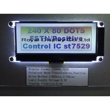 FSTN Positive 240x80 Dots Matrix Lcd Module Amber LED Backlight