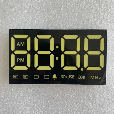 Monochrome Tn LED Segment Display 10mm Pixels CC CA With Yellow LED Backlight