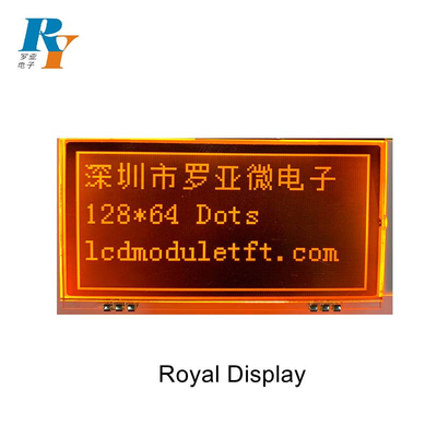 128*64 FSTN LCD Display Negative with Orange Backlight LCD Monitor