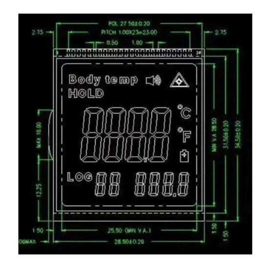 Small Big Size 2021 Manufacturer Tn Segment LCD Display Positive Screen for Infrared Thermometer