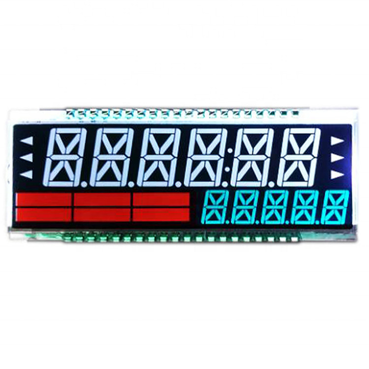 TN Negative Type Custom LCD Display 14 Segment Monochrome PIN Connector