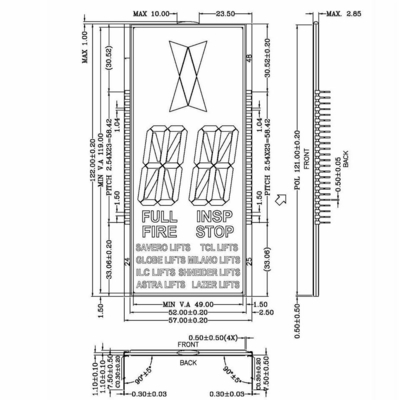 5 Inch Elevator 7 segment Monochrome Stn LCD Display With Connector With Backlight