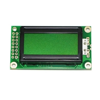STN Transflective 0802 Character LCD Display Module Positive Green Monochrome