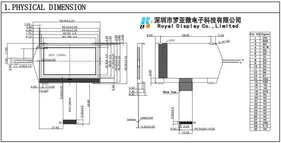 128*64 STN LCD Module Blue / Gray / White / Green / Yellow Customized