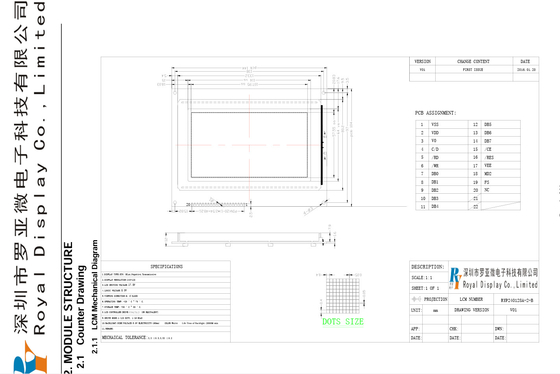 240*128 STN Blue LCD Module Negative With RA6963 Display Screen