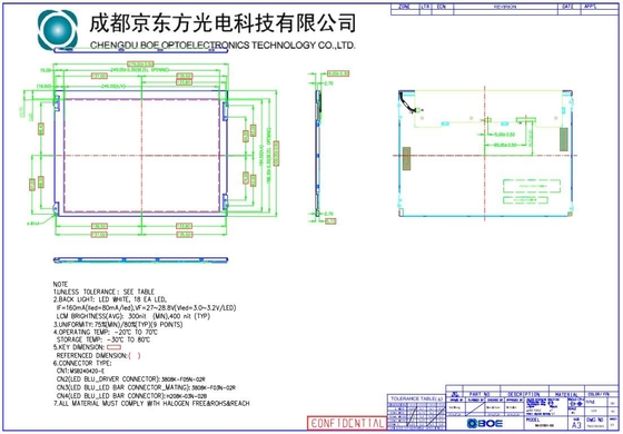 12.1 Inch TFT LCD Panel Boe 800*600 RGB 800: 1 BA121S01-100 Extreme Weather Design