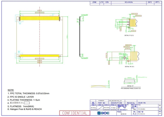 12.1 Inch TFT LCD Panel Boe 800*600 RGB 800: 1 BA121S01-100 Extreme Weather Design