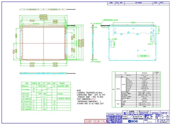 12.1 Inch TFT LCD Panel Boe 800*600 RGB 800: 1 BA121S01-100 Extreme Weather Design