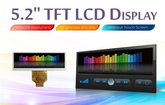 5.2'' 480*RGB*128 TFT LCD Module Winstar WF52ATLASDNN0 replace 6 o'clock
