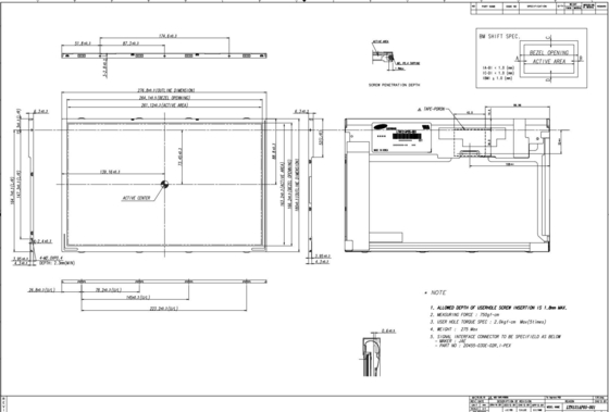 12.1'' Industrial TFT LCD 1280*800 RGB Samsung Monitor Display LTN121AP05-302 High Contrast