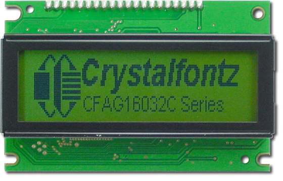 160*32 Graphic LCD Module Yellow-green CFAG16032C-YYH-TT With ST7920 Wide Temperature