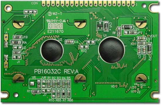 160*32 Graphic LCD Module Yellow-green CFAG16032C-YYH-TT With ST7920 Wide Temperature