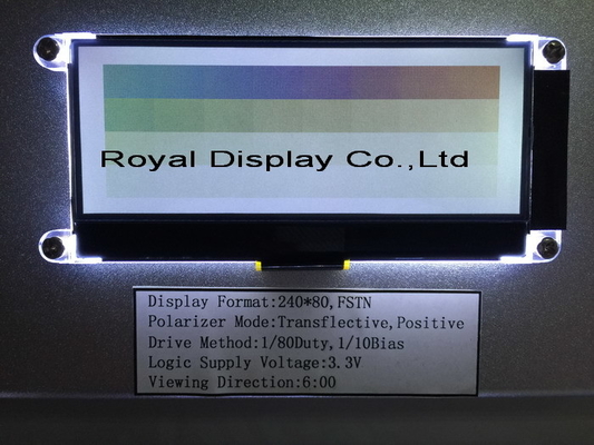240*80 Graphic LCD Module FSTN 6H Wide Temperature ST7529 COG Industrial Display