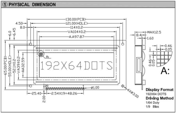 192*64 Graphic STN LCD Module ST7920 With Backlight PCB LCD Module Industrial Display