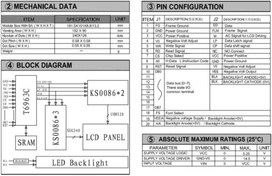 240*180 Graphic FSTN LCD Module with Backlight Wide Temperature Industrial Display