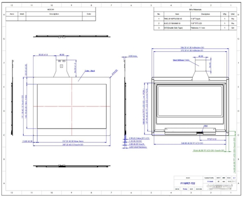 11.6'' 16:9 TFT CTP 1920*1080 For Notebook And Industrial Machine LCD Module