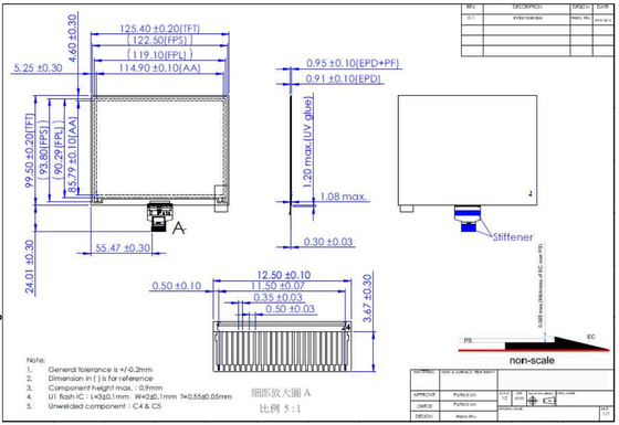 5.65'' 7 Color EPD 600*448 Reflective E-paper Display EPD Module Original