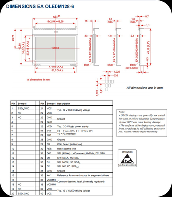 128*64 High Contrast SPI Interface SSD1306 OLED Module