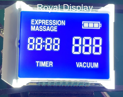 STN Blue Negative Monochrome Segment Graphic LCD Display with White Backlight